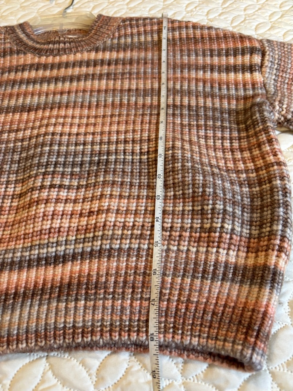 Altar'd State Striped Crewneck Sweater in Pink and Brown Size Med EUC - Picture 6 of 8